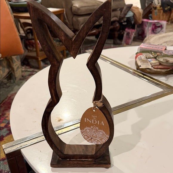 Other - BNWT Wooden Bunny Silhouette Decor - Brown